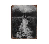 Póster vintage de metal con texto en inglés "Into Dark Waters" (30 x 40 cm)