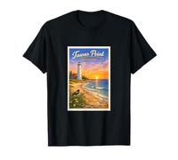 Póster Vintage de Michigan Tawas City Point Faro Arte Camiseta
