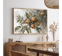 Póster vintage de naturaleza muerta con rosas, pan de limón, higos y flores, lienzo impreso, arte rústico de pared de granja, decoración de cocina (40 x 55 cm)