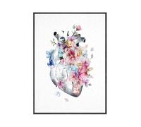 Póster Vintage de órgano anatómico, estampado anatomía humana, pintura cerebro, corazón, pulmón, póster, arte pared, imagen, decoración habitación médica(2,A4 21x30cm No Frame)