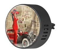 Póster vintage de París, fondo de periódico, 2 piezas, ambientador de aromaterapia para coche, difusor de fragancia para coche, clip de ventilación para coche, oficina, cocina
