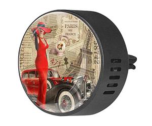 Póster vintage de París, fondo de periódico, 2 piezas, ambientador de aromaterapia para coche, difusor de fragancia para coche, clip de ventilación para coche, oficina, cocina