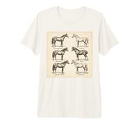 Póster Vintage de Razas de Caballos para Mujeres y niñas Camiseta Premium