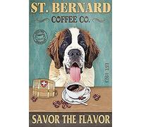 Póster vintage de San Bernardo para decoración del hogar, póster decorativo de pared, letrero de metal, 8 x 12 pulgadas