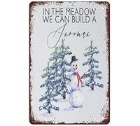 Póster vintage de Travelin The Meadow We Can Build A Snowman, póster retro de metal, letrero de estaño, arte elegante, pintura de hierro, bar, cueva de personas, cafetería, garaje, póster decorativo