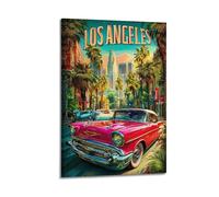 Póster vintage de viaje de Los Ángeles, California, Estados Unidos, impresión artística para pared, lienzo decorativo para el hogar, 30 x 45 cm