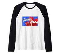 Póster Vintage de Viaje de Toronto City Skyline Canadá Camiseta Manga Raglan