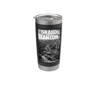 Póster vintage del Gran Cañón Arizona, recuerdo de viaje de naturaleza Vaso térmico de acero inoxidable de doble pared