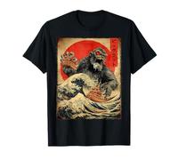 Póster Vintage japonés Bigfoot Sasquatch Kaiju Monster Camiseta