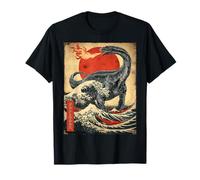 Póster Vintage japonés Brontosaurus Dinosaur Kaiju Monster Camiseta