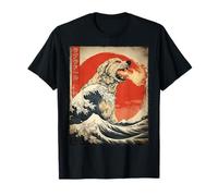 Póster Vintage japonés de Perro Kaiju Labrador Lab Dog Camiseta