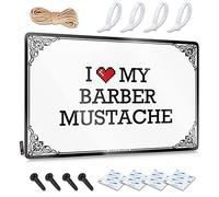 Póster vintage para decoración de habitación, arte estético de pared indie - I Love My Barber Mustache Accesorios Boho Retro Style Decoración para bares (20 x 30 cm)