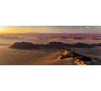 Posterazzi DPI12515034Large Vista aérea de las dunas de arena del desierto de Namib al amanecer Sossusvlei, región dura, impresión enmarcada de Namibia, 68 x 26 pulgadas, multicolor