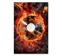 Postereck - 0057 - Disco de Fuego, DJ y Música Rock en Llamas - Impresión Lámina Arte de Pared, Decoración para Fiestas y Discotecas - Poster - 4:3 81,0 cm x 61,0 cm