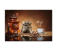 Postereck - 0102 - Molinillo de Café, Taza y Granos, Cocina Vintage - Impresión Lámina Arte de Pared, Decoración Cocina, Café Retro - Poster - 3:2 61,0 cm x 40,5 cm
