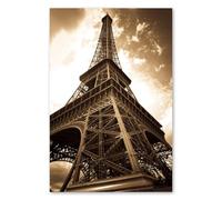 Postereck - 0145 - Torre Eiffel de París en Tono Sepia Vintage Retro - Arte de Pared Lámina, Impresión de Viajes, Decoración Francesa Clásica - Canvas - 75,0 cm x 50,0 cm