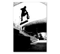 Postereck - 0174 - Skateboard, Salto en Blanco y Negro, Monopatín - Arte de Pared Lámina, Impresión de Deportes Extremos Minimalista - Poster - 4:3 40,0 cm x 30,0 cm