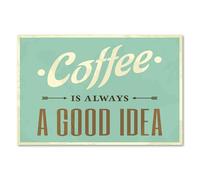 Postereck - 0476 - Cartel Vintage Coffee Always a Good Idea - Impresión Lámina Arte de Pared, Decoración de Cafetería y Cocina, Tipografía - Poster - DIN A4 21,0 cm x 29,7 cm