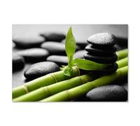 Postereck - 0576 - Wellness, Spa, Piedras, Bambú y Relax - Impresión Lámina Arte de Pared, Decoración de Baño Zen, Naturaleza - Canvas - 75,0 cm x 50,0 cm