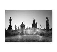 Postereck - 2520 - Puente de Carlos, Praga, Niebla, B/N, Moldava - Arte de Pared Lámina, Impresión de Ciudad, Arquitectura - Poster - 4:3 40,0 cm x 30,0 cm