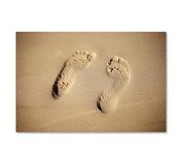 Postereck - 3313 - Huella, Playa, Arena, Pies, Naturaleza, Impronta - Arte de Pared Lámina, Impresión Costera, Decoración Relax - Poster - DIN A4 21,0 cm x 29,7 cm