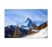 Postereck - 3438 - Monte Matterhorn, paisaje de montaña nevada en invierno - Impresión, Arte de Pared, Suiza, Alpes, esquí, naturaleza. - Poster - DIN A4 21,0 cm x 29,7 cm