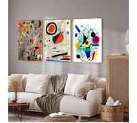 Pósteres abstractos del famoso surrealismo de Joan Miró, pintura en lienzo, arte de pared retro para decoración moderna del hogar y la sala de estar (60 x 90 cm, 3 unidades)
