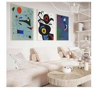 Pósteres abstractos del famoso surrealismo de Joan Miró, pintura en lienzo, arte de pared retro para decoración moderna del hogar y la sala de estar (30 x 50 cm, 3 unidades)
