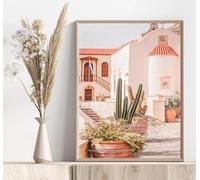 Pósteres artísticos de arquitectura de ciudades costeras, playas e islas, impresiones en lienzo, arte de pared, imagen para decoración del hogar y sala de estar (60 x 90 cm/sin marco)