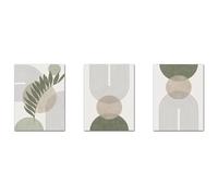 Pósteres botánicos de estilo nórdico verde salvia, impresiones, cuadros abstractos bohemios geométricos, arte de pared, pintura en lienzo para decoración de sala de estar (60x100cmx3/sin marco)