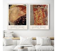 Pósteres clásicos de la exposición floral de Gustav Klimt, impresiones en lienzo del Museo Klimt, cuadros de pared, decoración para el hogar y la sala de estar, 50 x 75 cm, 2 piezas sin marco