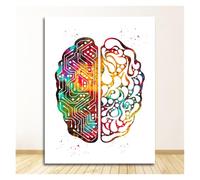 Pósteres con imagen de oficina educación médica, pintura en lienzo, sistema muscular anatomía humana, impresión artística, figura acuarela(19,13X18cm No Frame)