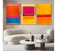 Pósteres de arte abstracto clásico de Mark Rothko, impresiones en lienzo, cuadro de pared para sala de estar, decoración moderna del hogar (60 x 80 cm, 3 piezas sin marco)