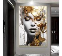 Pósteres de arte abstracto moderno con estampado de rostro femenino, lienzos decorativos para pared, decoración para sala de estar y dormitorio (50x70cm (20x28in)/Sin marco)
