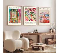Pósteres de arte mural de paisajes abstractos vintage de Matisse de mediados de siglo, impresiones en lienzo, decoración moderna para el hogar (20x30cmx3/marco interno)