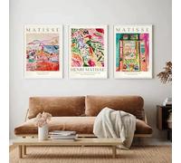 Pósteres de arte mural de paisajes abstractos vintage de Matisse, impresiones en lienzo, cuadros para decoración de habitaciones y hogares (40x60cmx3/marco interno)