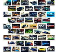 Pósteres de coche para habitación de niños, kit de collage de pared de automóvil para impresiones artísticas, fotos de coche, decoración de dormitorio para adolescentes y niños (50 piezas de 4 x 6