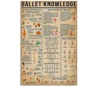 Pósteres de conocimiento del ballet, evolución, historia, letreros metálicos, guía para amantes de la danza, decoración de habitaciones, decoración de paredes para el hogar, placa vintage impresa de