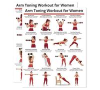 Pósteres de ejercicio con mancuernas, gráfico de pared de entrenamiento para mujeres, póster de guía de entrenamiento de fuerza de brazos, fitness en casa, plan de fitness motivacional para