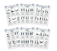 Pósteres de entrenamiento, ilustraciones fáciles de seguir, 6 piezas, juego de carteles de entrenamiento corporal, guía de fitness para gimnasio, compromiso muscular de todo el cuerpo, ideal para