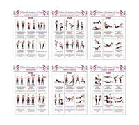 Pósteres de entrenamiento, ilustraciones fáciles de seguir, 6 piezas, juego de carteles de entrenamiento corporal, guía de fitness para gimnasio, compromiso muscular de todo el cuerpo, ideal para