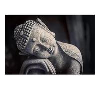 Pósteres de estatuas de Buda meditando en blanco y negro, impresiones en lienzo, arte de pared budista, imágenes para decoración de sala de estar, 70 x 90 cm, sin marco