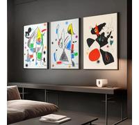Pósteres de estilo nórdico, famosos surrealistas de Joan Miró, impresiones clásicas vintage, obras de arte para decoración de sala de estar, 50 x 75 cm, 3 piezas, sin marco.