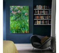 Pósteres de flores y nenúfares impresionistas de Claude Monet, lienzo abstracto, pintura al óleo, arte de pared para jardín, decoración moderna del hogar, 40 x 50 cm, sin marco