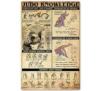 Pósteres de Judo para Decoración de Pared, Guía de Ciencia Popular para Atletas, Letreros Metálicos, Decoración para el Hogar, Decoración de Habitación, Placa Impresa para Clubes, 8x12 Pulgadas