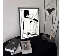 Pósteres de lienzo con la frase "Mi amante y mi perro, buena vida", estilo coreano moderno, para decoración de pared del hogar y la sala de estar (50 x 70 cm, sin marco)