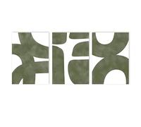 Pósteres de lienzo con temática de moda arte de pared pintura abstracta verde minimalista moderna de mediados de siglo imagen para decoración de sala de estar (20 x 30 cm sin marco)