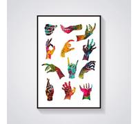 Pósteres de lienzo de estilo moderno para decoración del hogar, diseño de molécula de hombro, arte de pared (40 x 60 cm/marco interior)