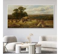 Pósteres de lienzo de un campo de cosecha del siglo XIX, impresiones, arte de pared, artículos de decoración del hogar, ilustración para sala de estar (80 x 160 cm)