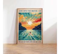 Pósteres De Natación Impresos "En El Agua Voy A Perder La Cabeza Y Encontrar Mi Alma", Imágenes Artísticas De Pared, Pintura En Lienzo, Decoración Para Sala De Estar, 40 X 60 Cm, Sin Marco